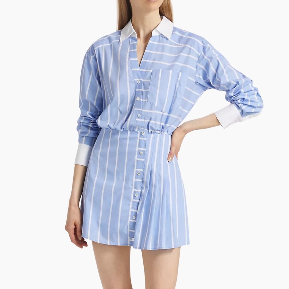 Veronica Beard Blue and White Striped Dress